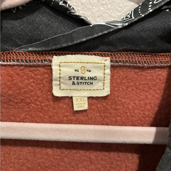 Light burnt orange Sweatshirt with Black Bandana Accent - Picture 6 of 8